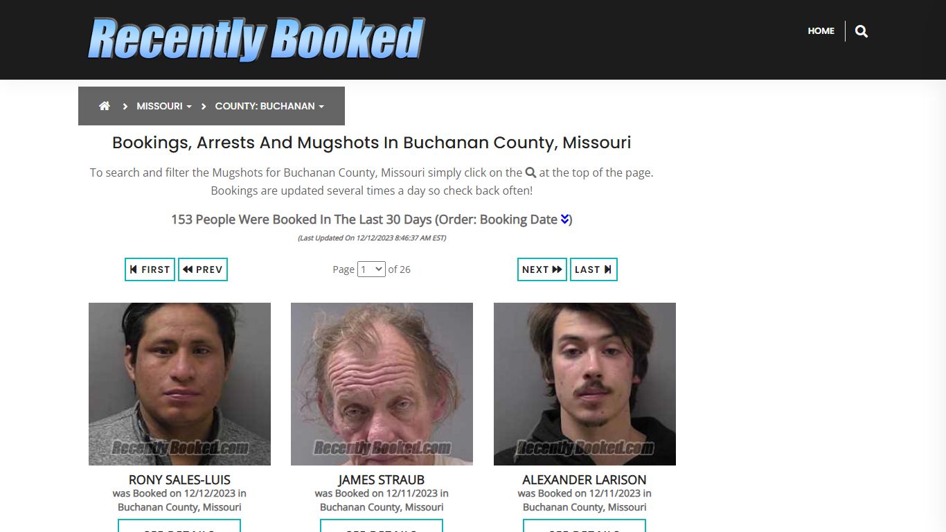Bookings, Arrests and Mugshots in Buchanan County, Missouri